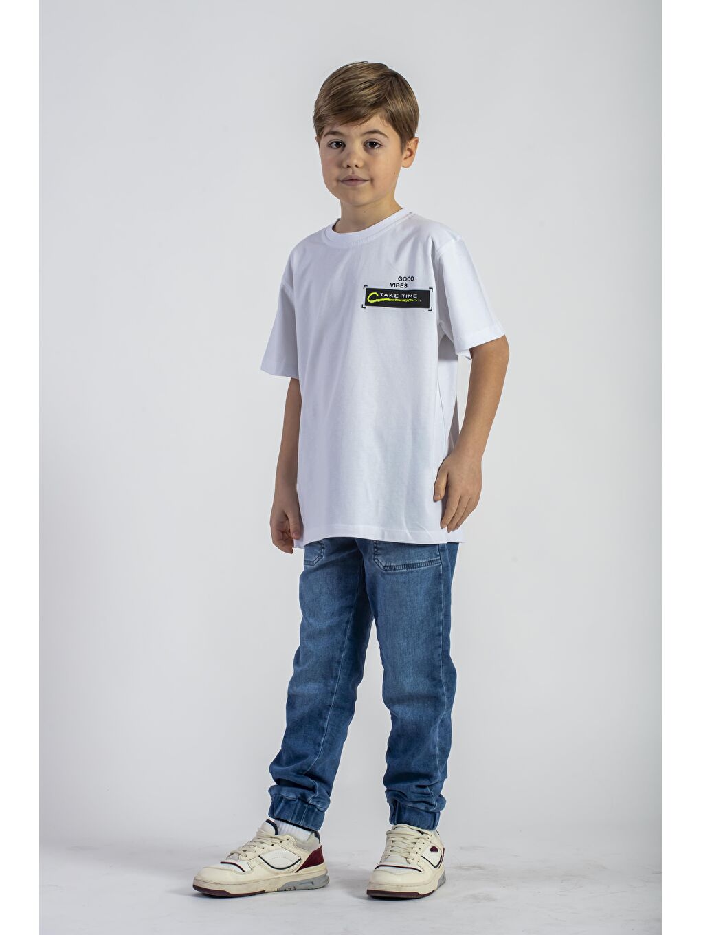 Ön ve Arkası Baskılı Ekru Renk Erkek Çocuk Tshirt-2