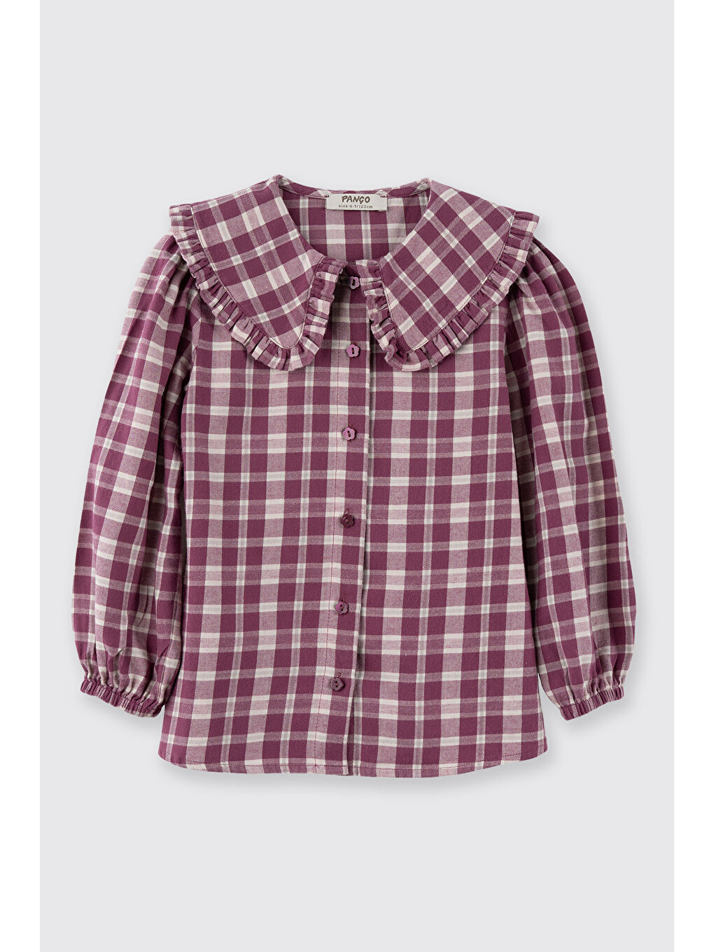 Kız Çocuk Desenli Gömlek Mürdüm