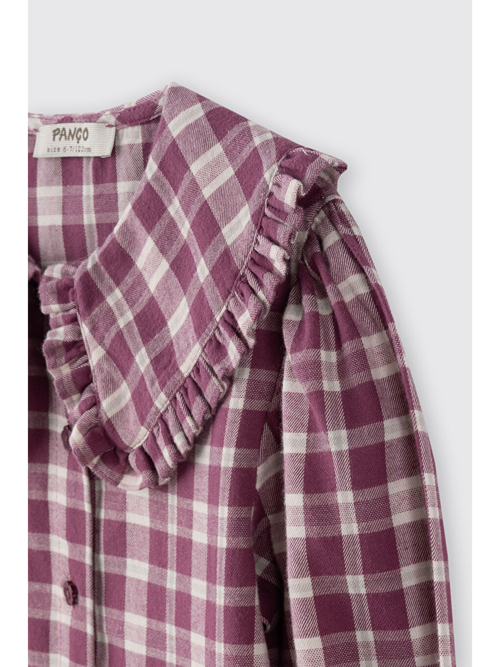 Kız Çocuk Desenli Gömlek Mürdüm-1