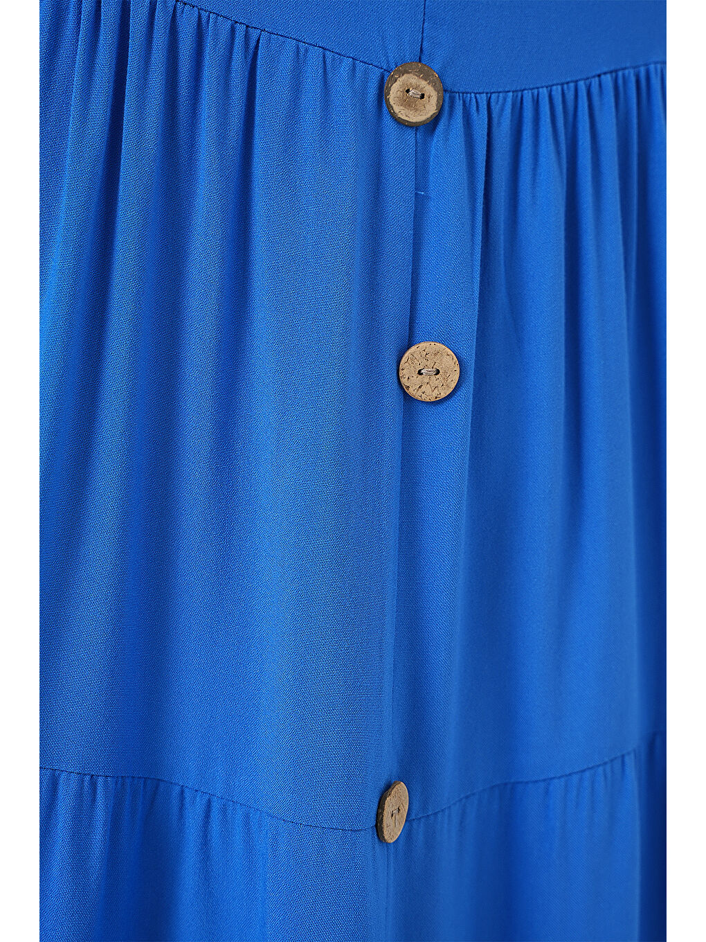 Mavi Kadın Sıfır Kol Düğmeli Kısa Elbise 2571 - Saks-4