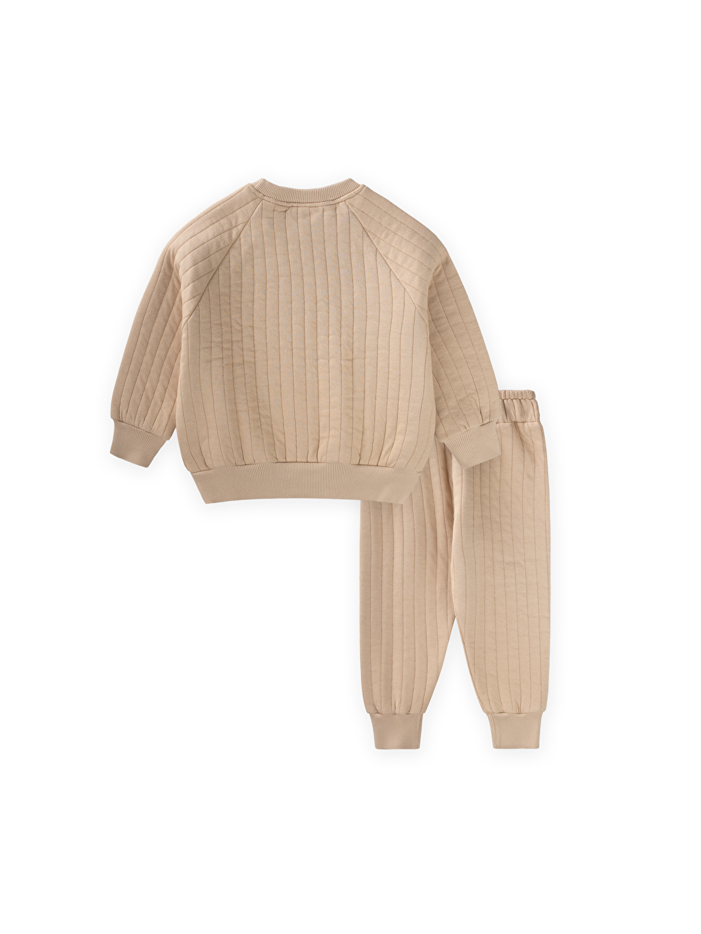 Kapitone Sweatshirt Takım 1-7 Yaş Bej-1