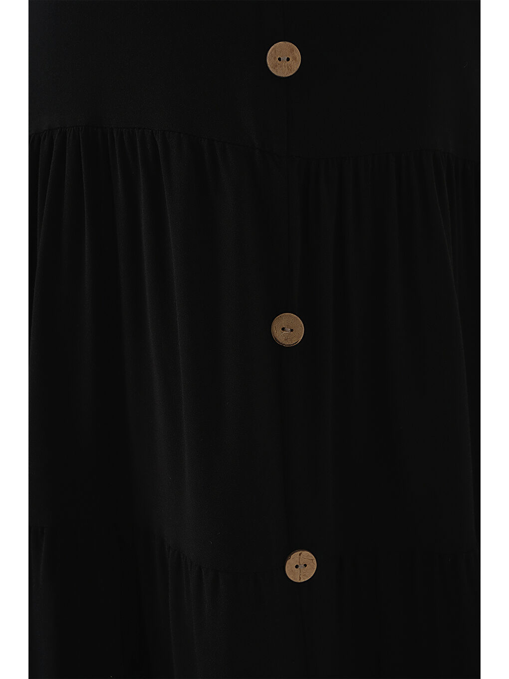 Kadın Sıfır Kol Düğmeli Kısa Elbise 2571 - Siyah-4