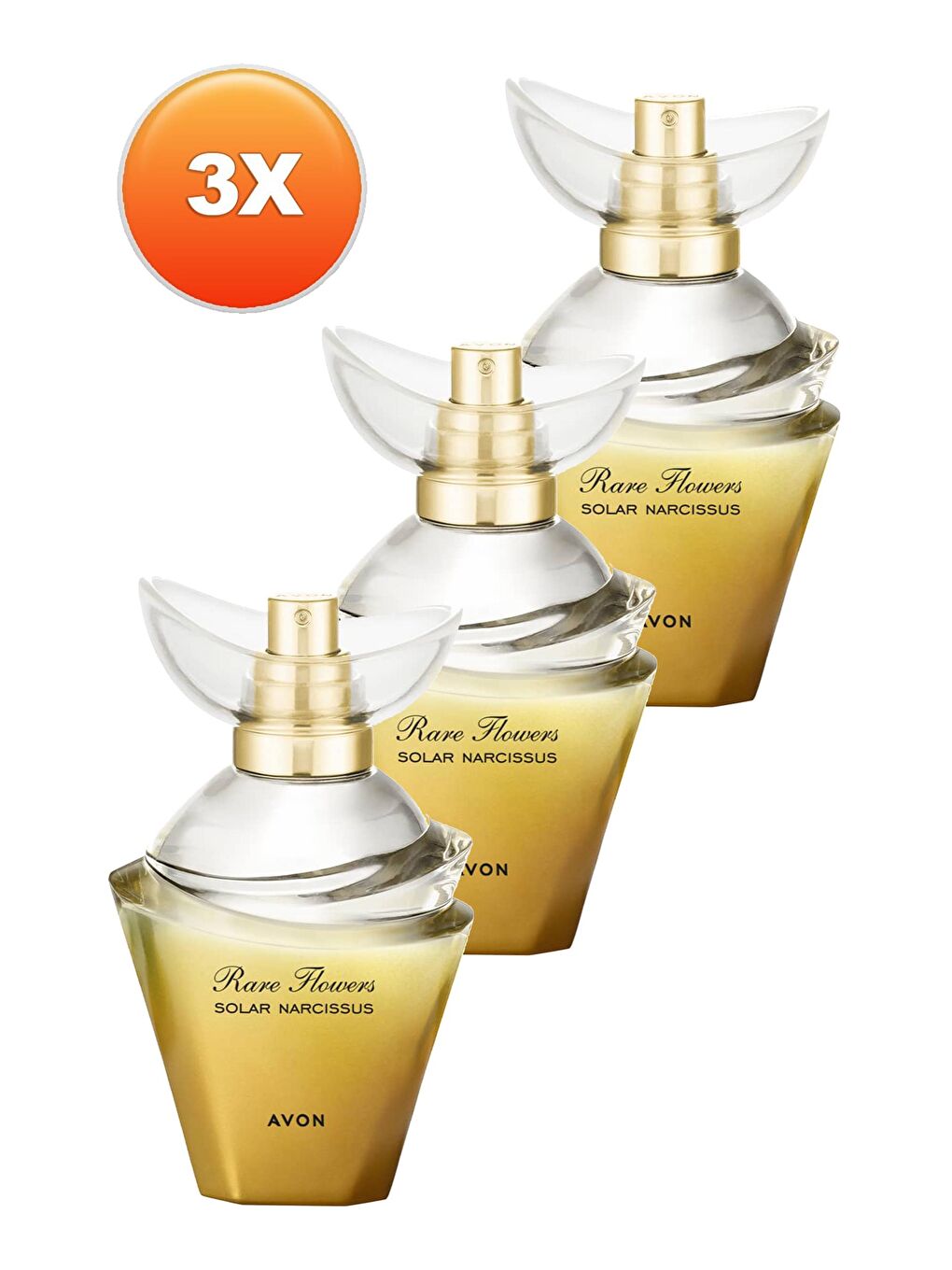 Rare Flowers Solar Narcissus Kadın Parfüm Edt 50 Ml. Üçlü Set-1