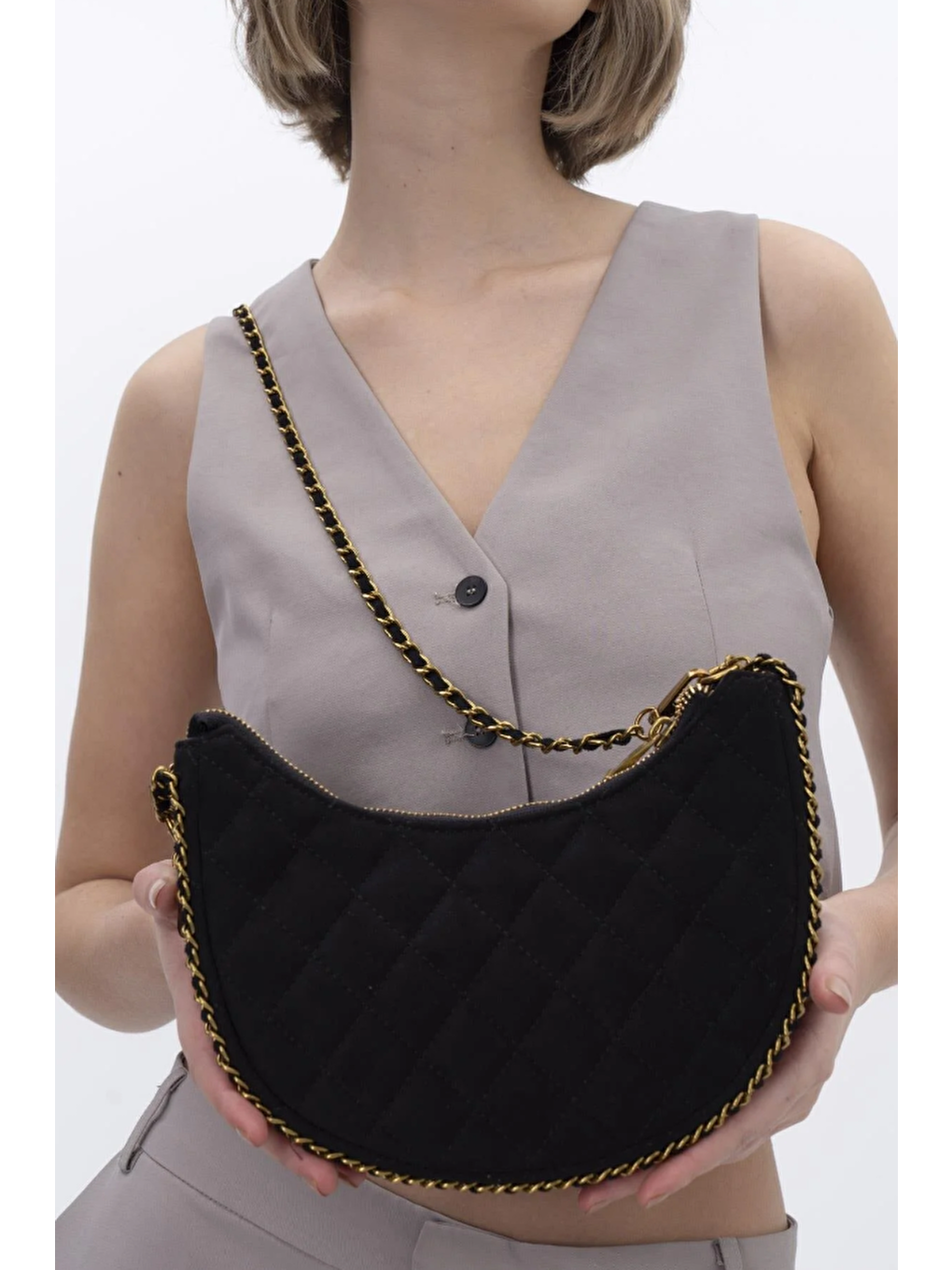 Siyah Zincirli Çapraz Askılı Kadın Çanta BYN1081-3