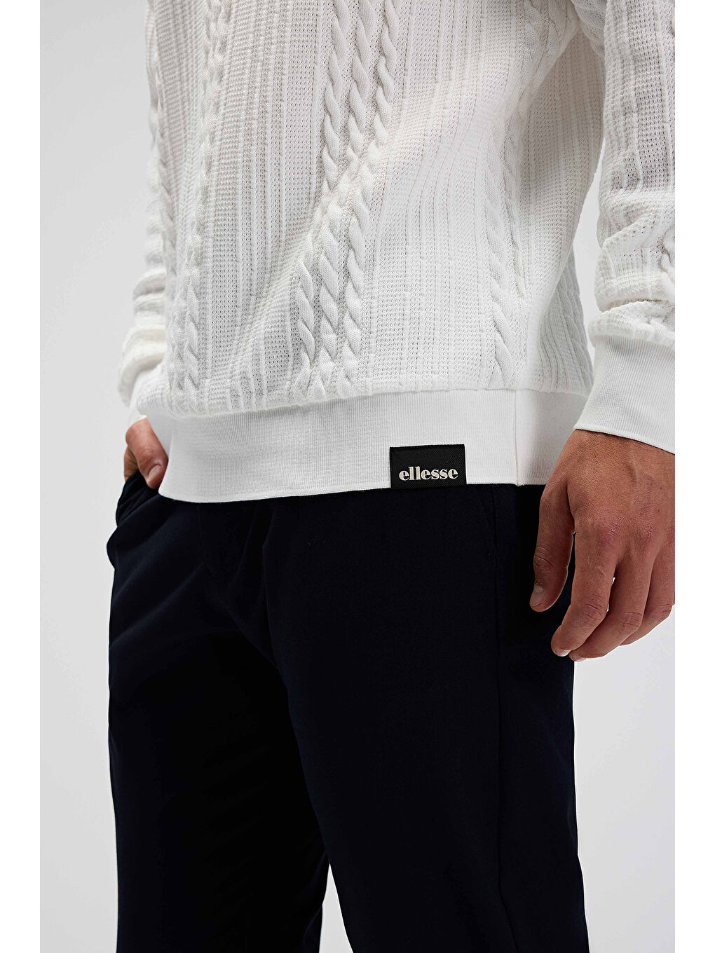 Beyaz Pamuklu Regular Fit Bisiklet Yaka Sweat EM623-OF-4