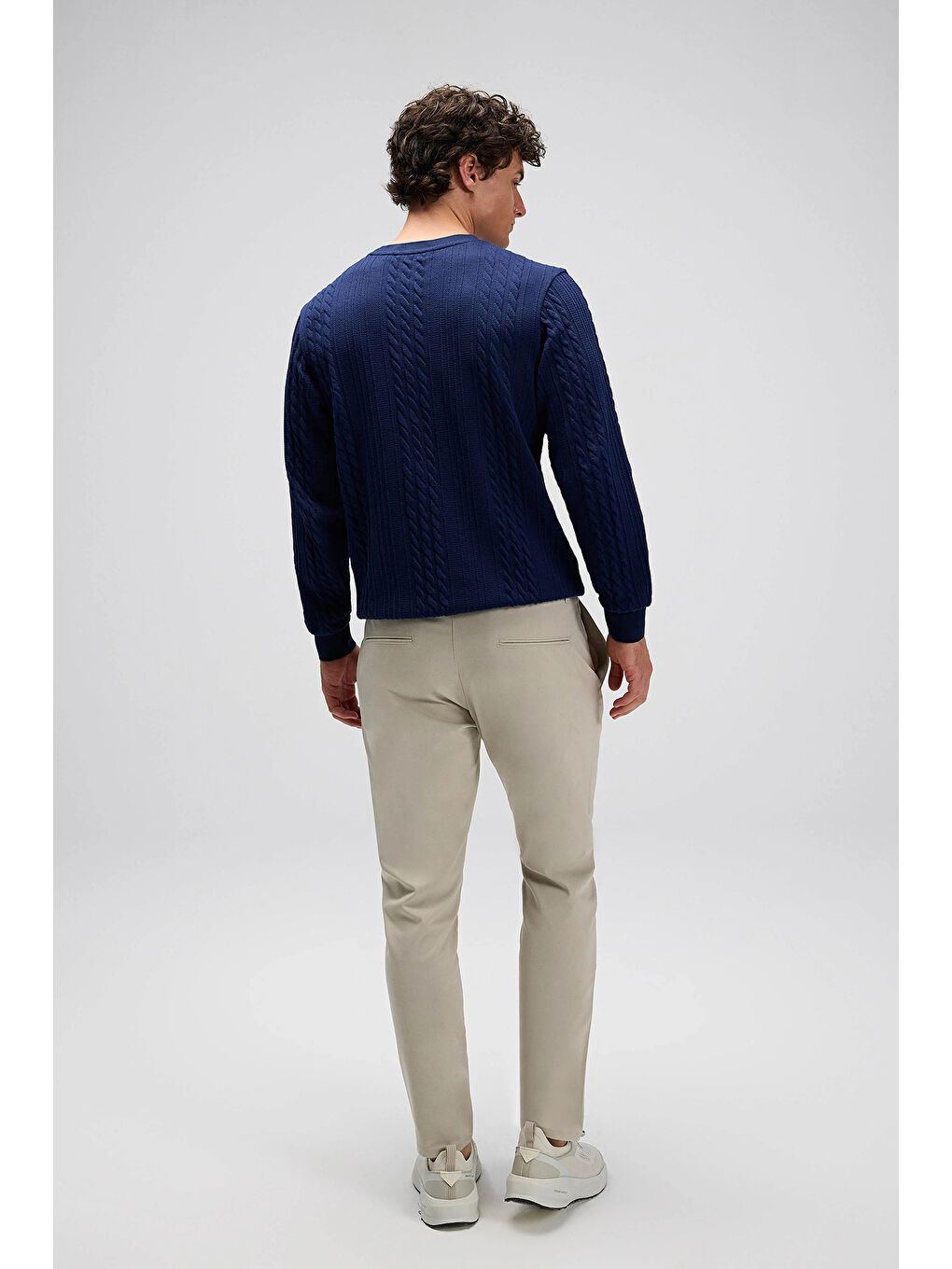 Lacivert Pamuklu Regular Fit Bisiklet Yaka Sweat EM623-NV-4