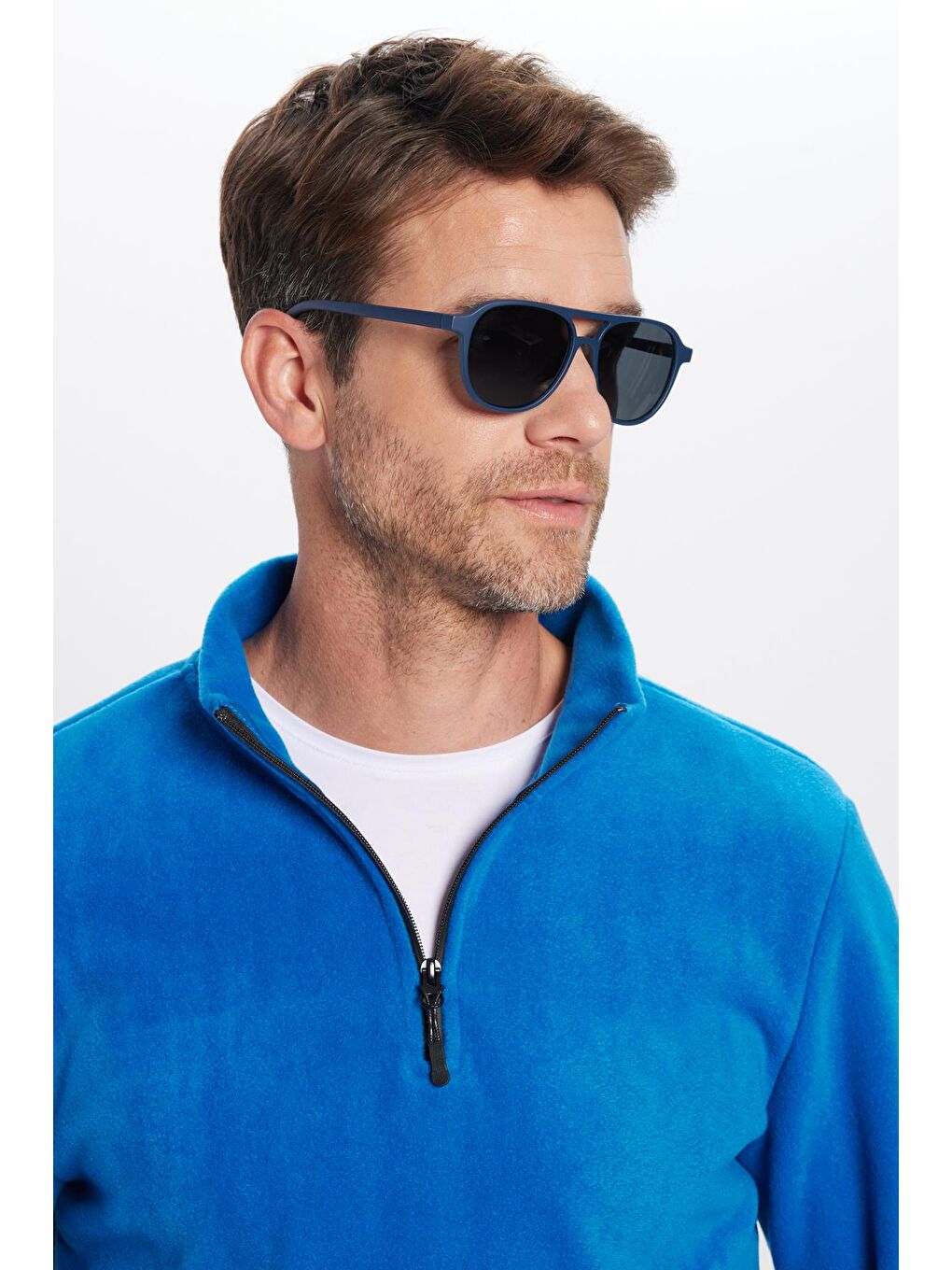 Karışık Unisex 3'Lü Paket Mavi-Gri-Kırmızı Standart Fit Tüylenme Yapmayan Soğuk Geçirmez Polar Sweatshirt-1