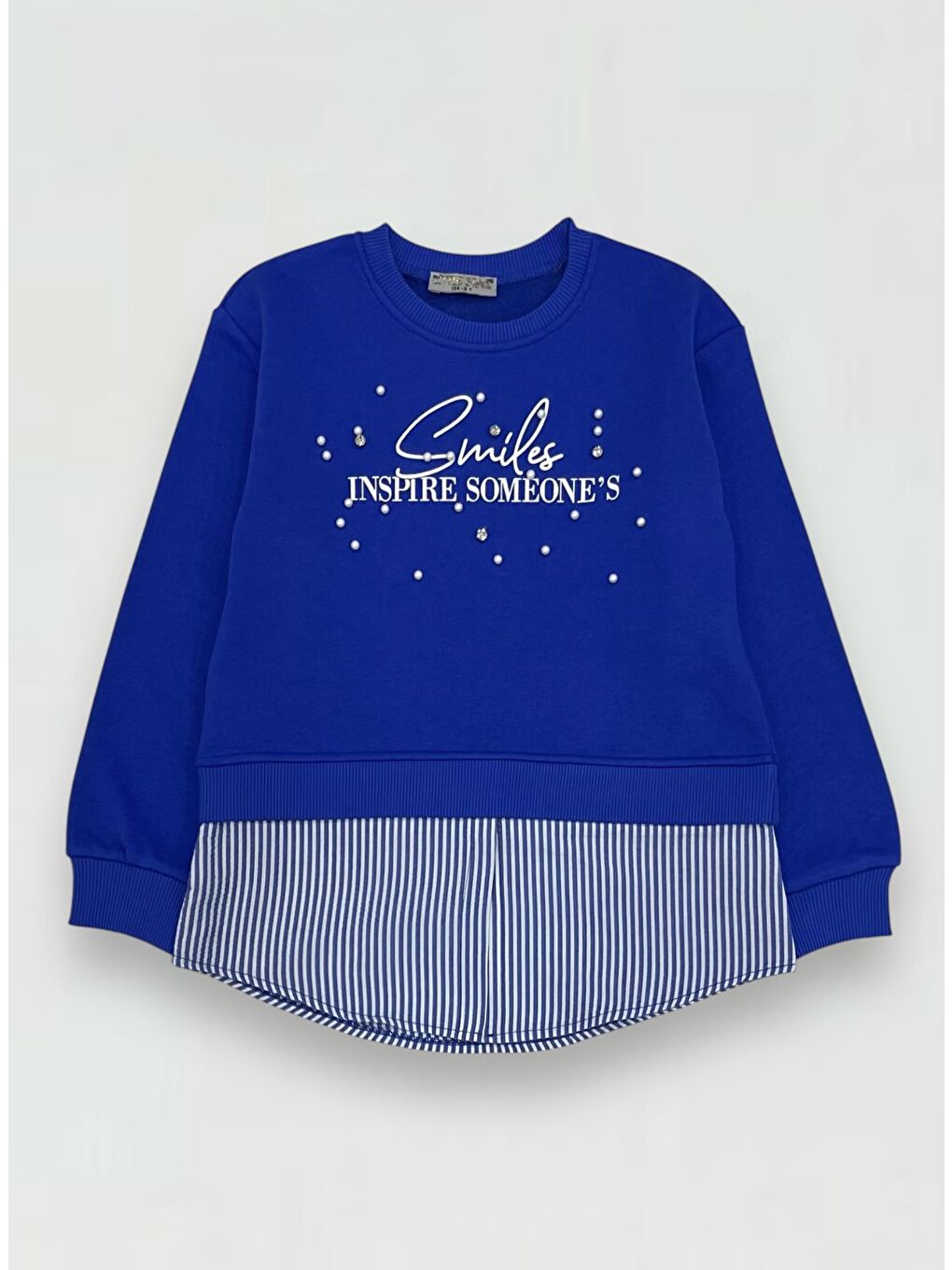 Little Star Mavi Kız Çocuk Gömlek Detaylı Sweatshirt