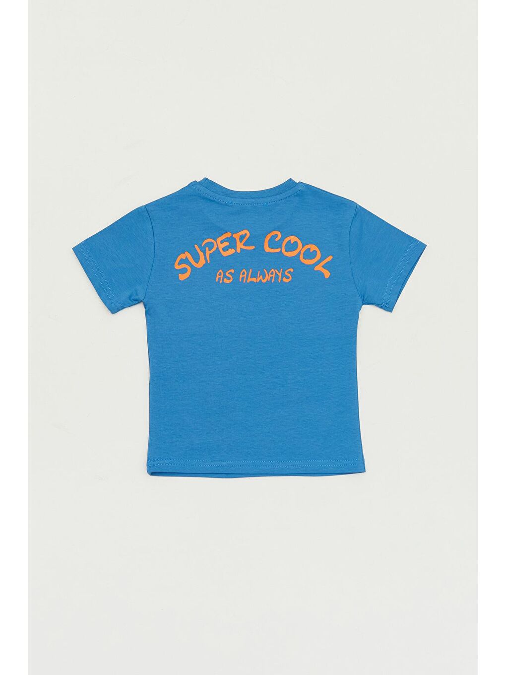 İndigo Baskılı Kanguru Cepli Erkek Çocuk Tişört-1