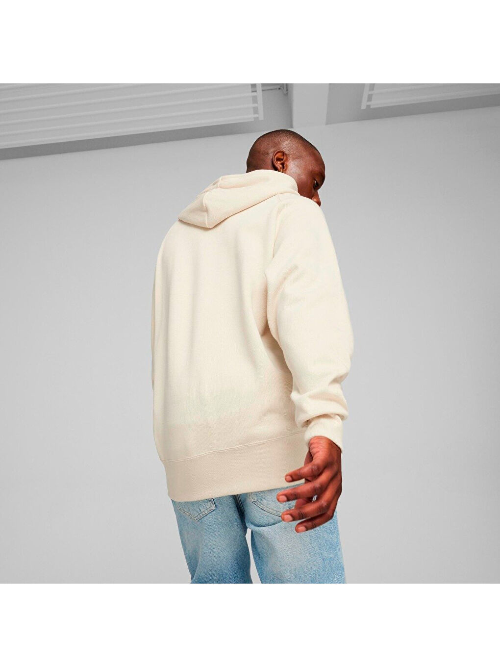 Classics Erkek Ekru Kapüşonlu Sweatshirt-1