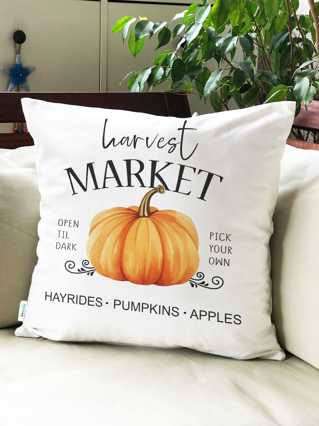 Karışık Sonbahar Desenli Kırlent Kılıfı