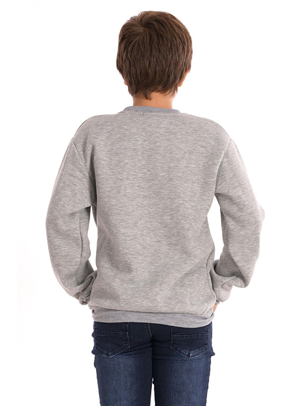 Ayıcık Baskılı Gri Renk Erkek Çocuk Sweat-5