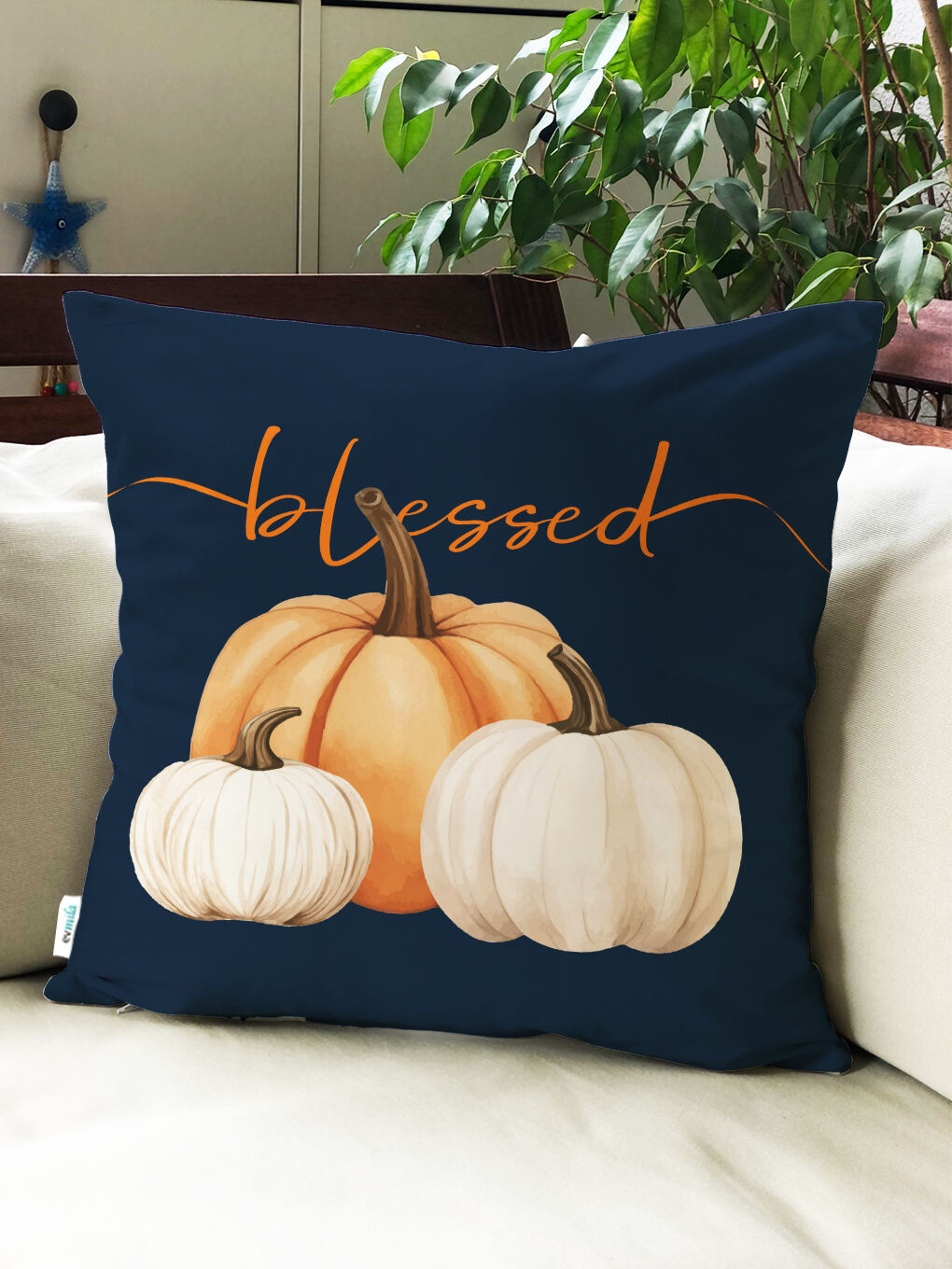 Karışık Sonbahar Desenli Kırlent Kılıfı