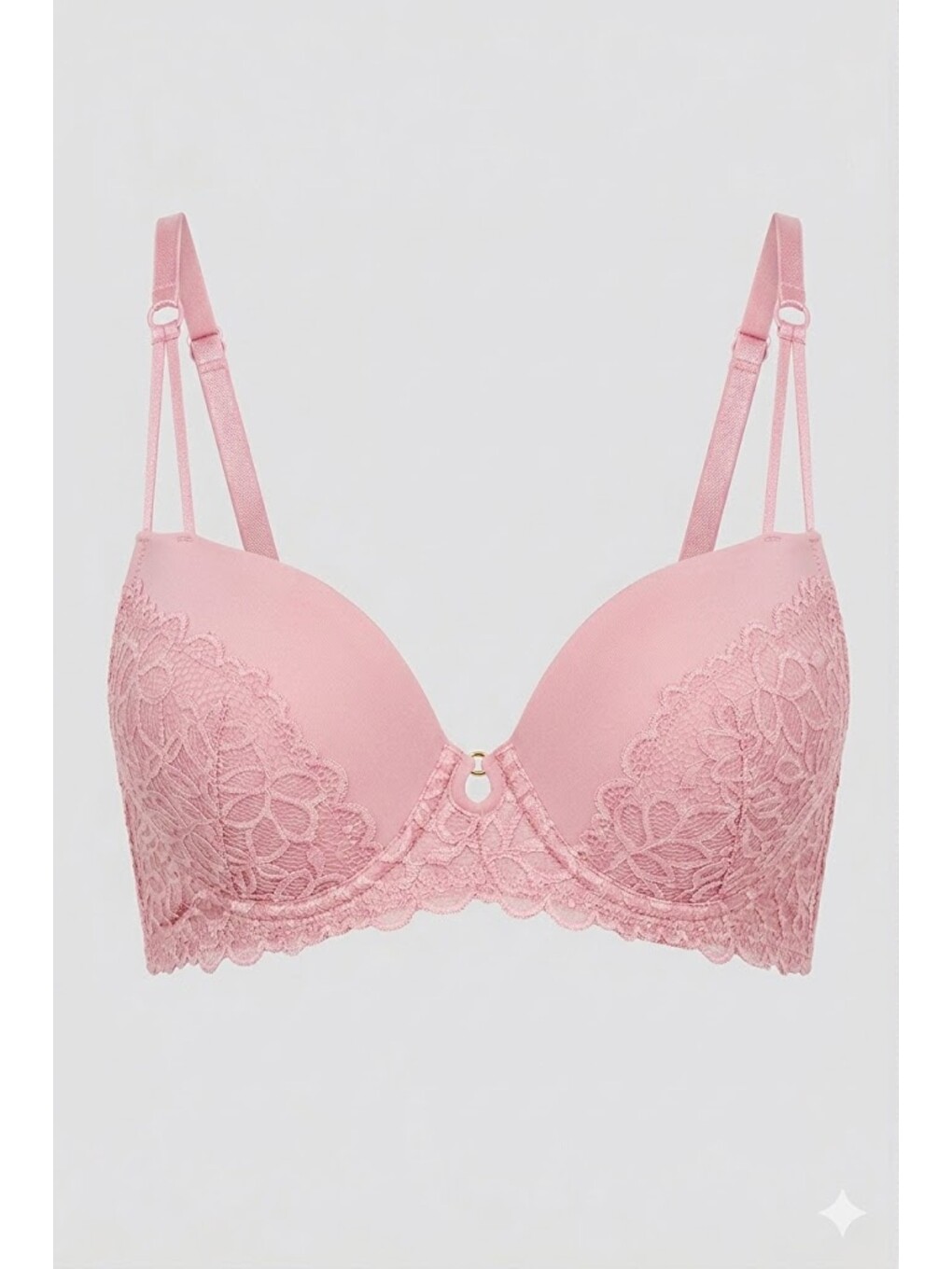 Pembe Push Up Dantel Detaylı Sütyen C18415 Pudra