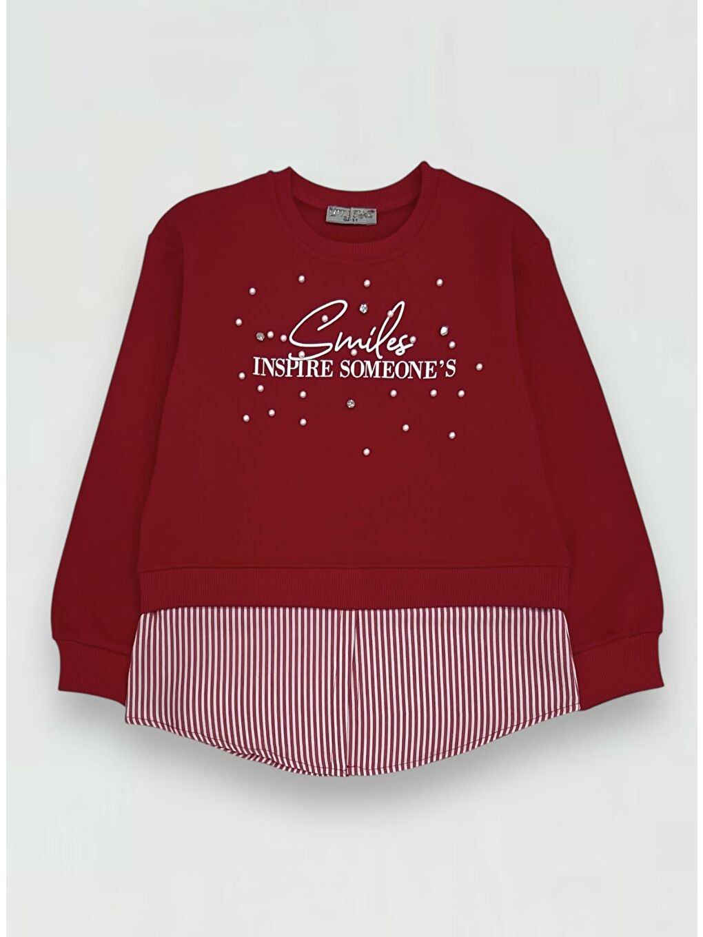 Little Star Kırmızı Kız Çocuk Gömlek Detaylı Sweatshirt