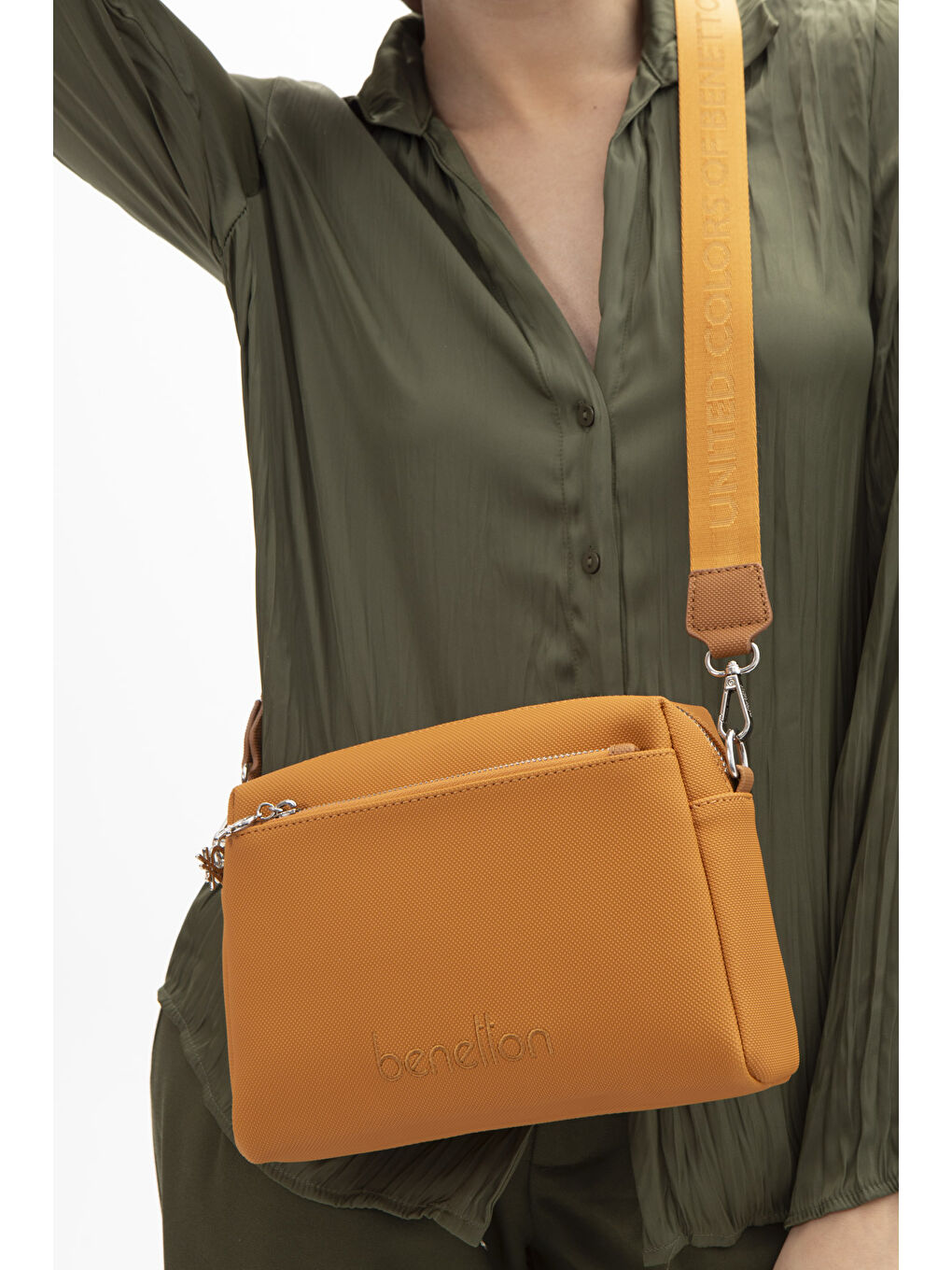 Kahverengi Kadin Çapraz Çanta Hardal-Camel BNT1587-1