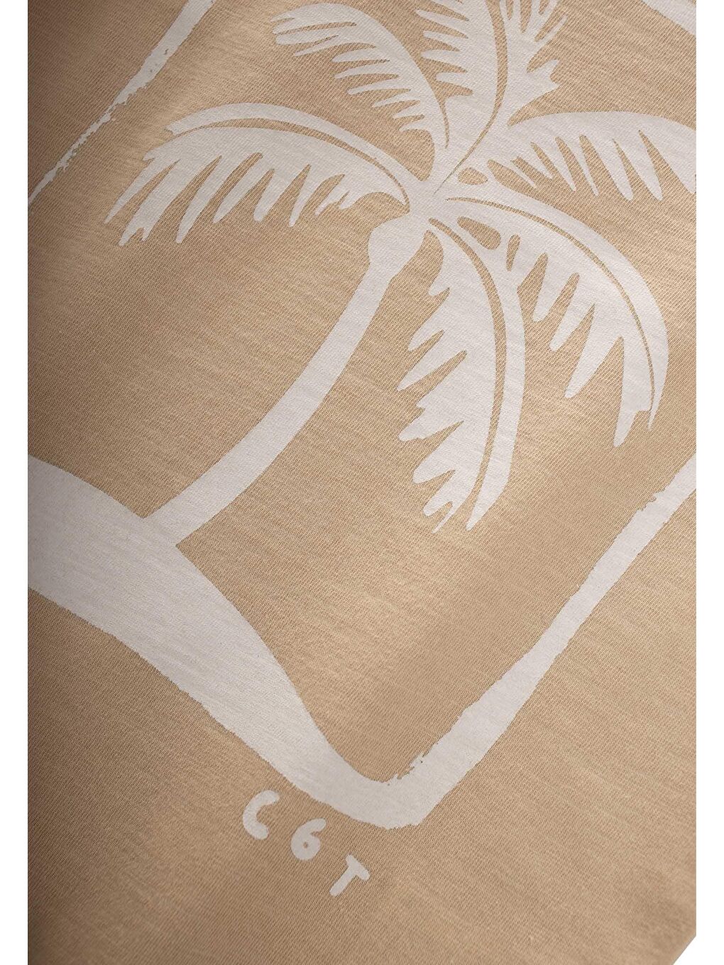 Turuncu Palmiye Baskılı T-Shırt 2-8 Yaş Kavun-2