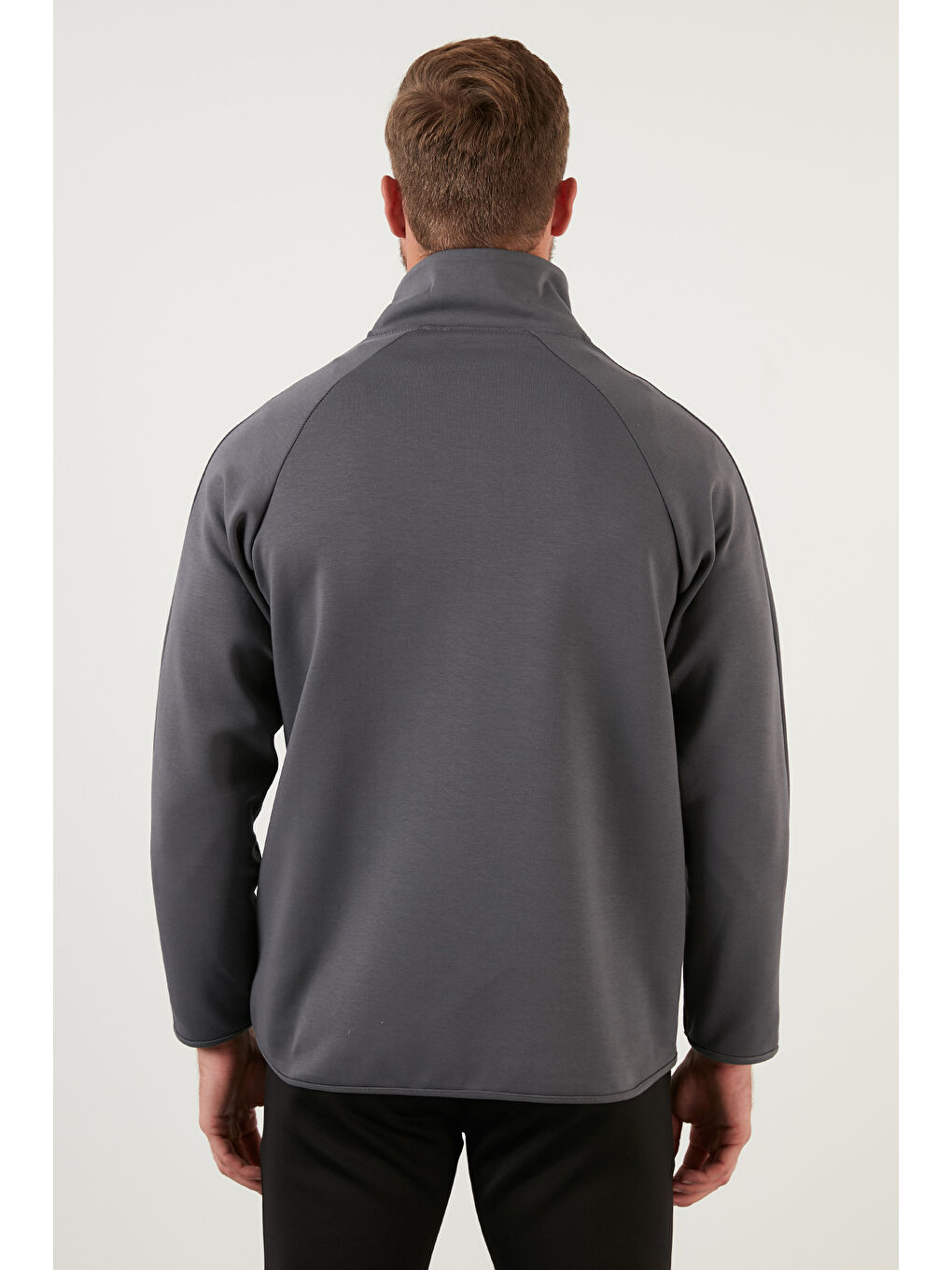 Haki Pamuklu Regular Fit Yarım Fermuarlı Balıkçı Yaka Erkek Sweat 5905260-5