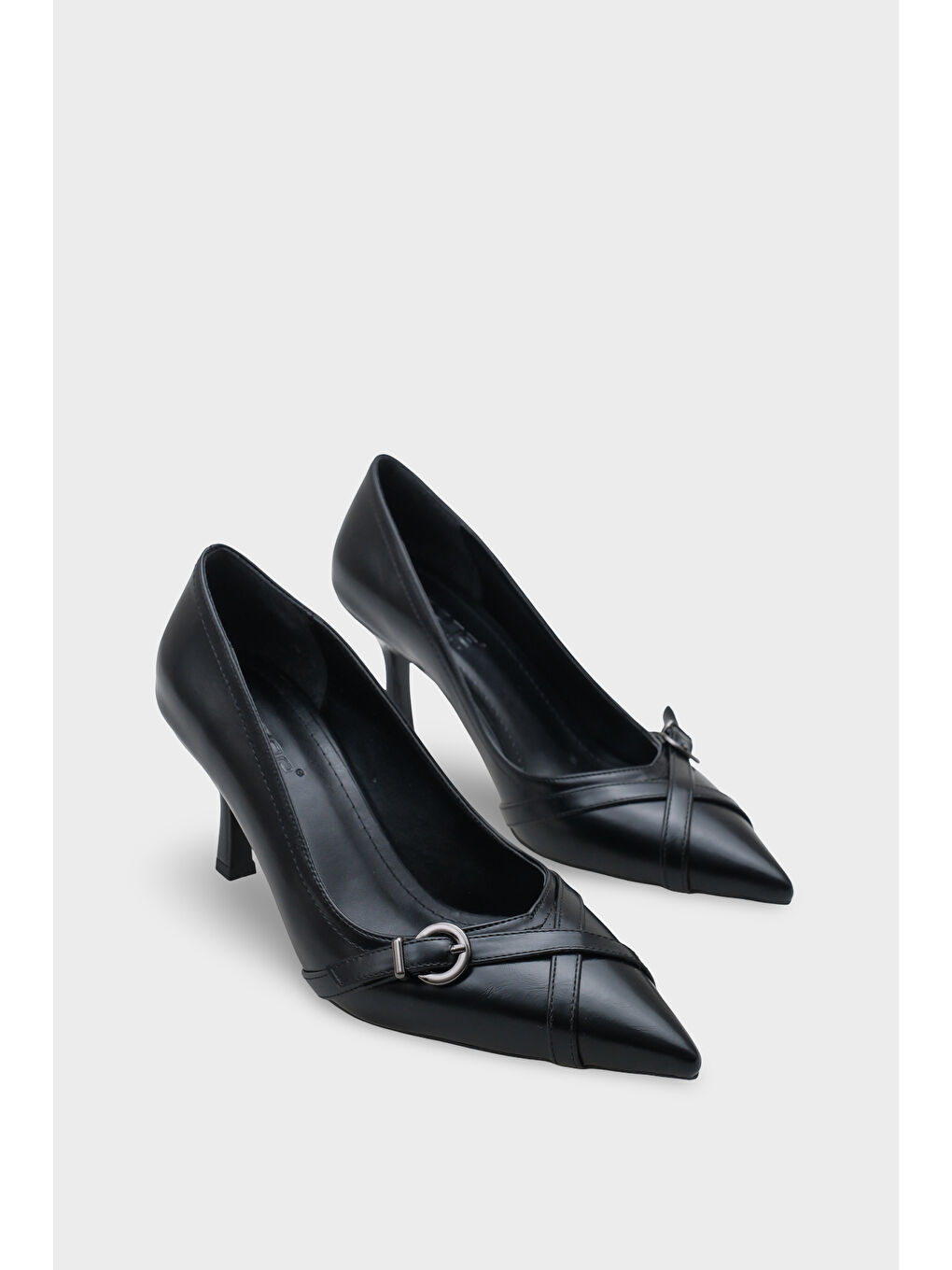 Siyah Elysee Orta Topuklu Tokalı Günlük Topuklu Ayakkabı-1