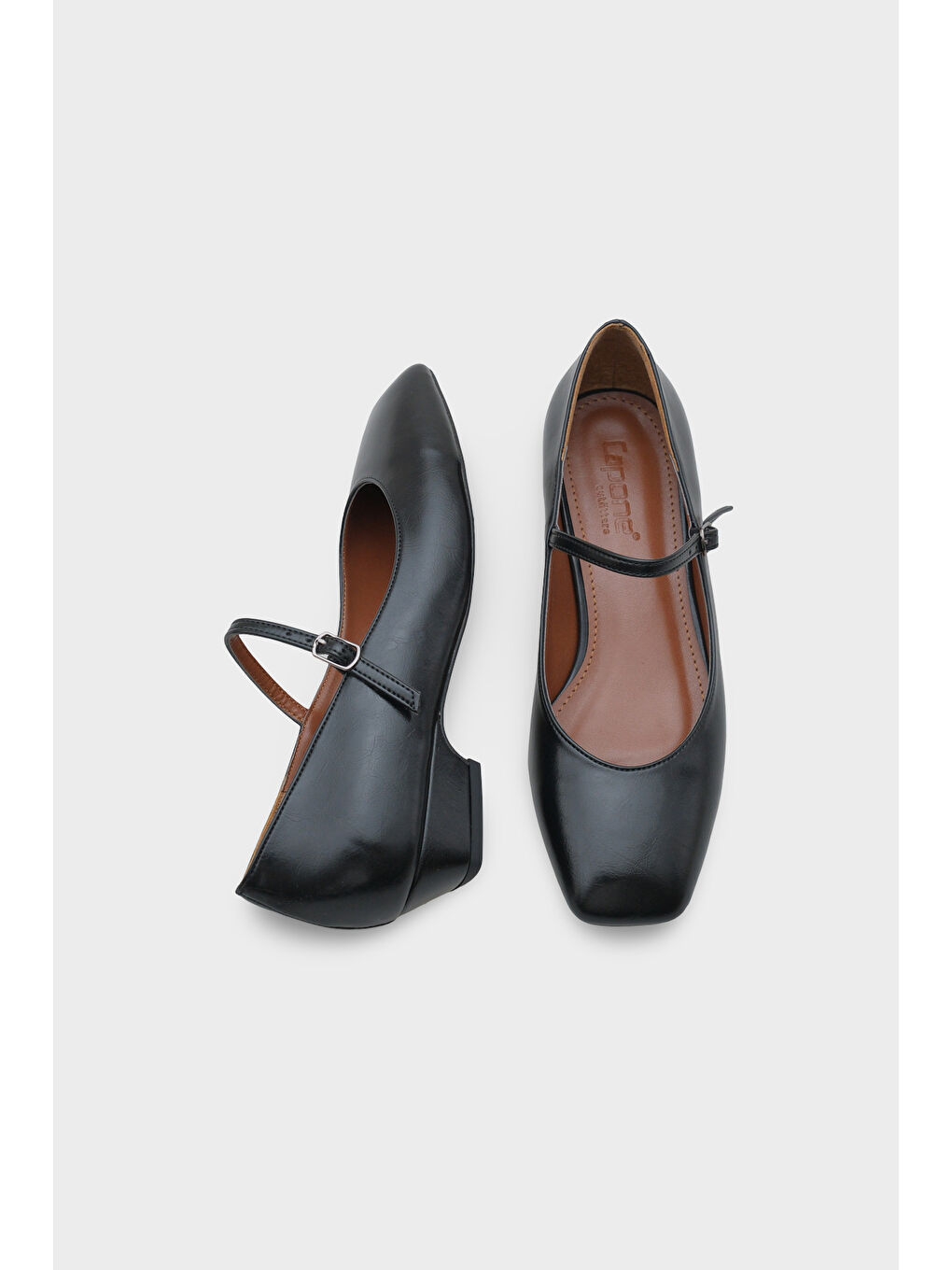 Siyah Darline Kısa Topuklu Küt Burunlu Bantlı Mary Jane Kadın Ayakkabı-4