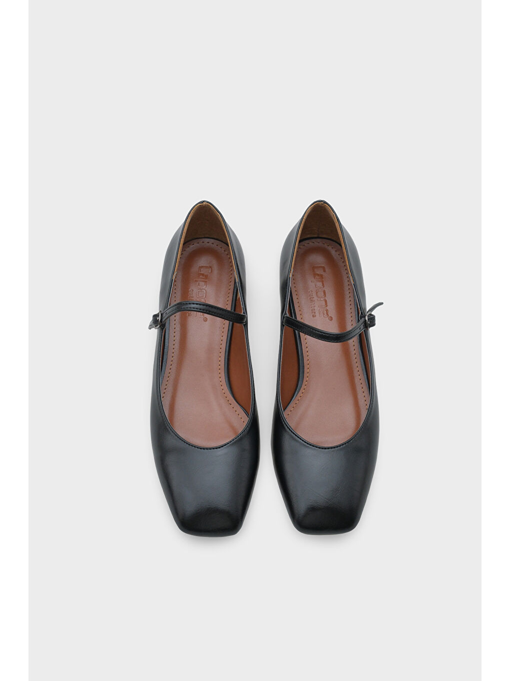 Siyah Darline Kısa Topuklu Küt Burunlu Bantlı Mary Jane Kadın Ayakkabı-5