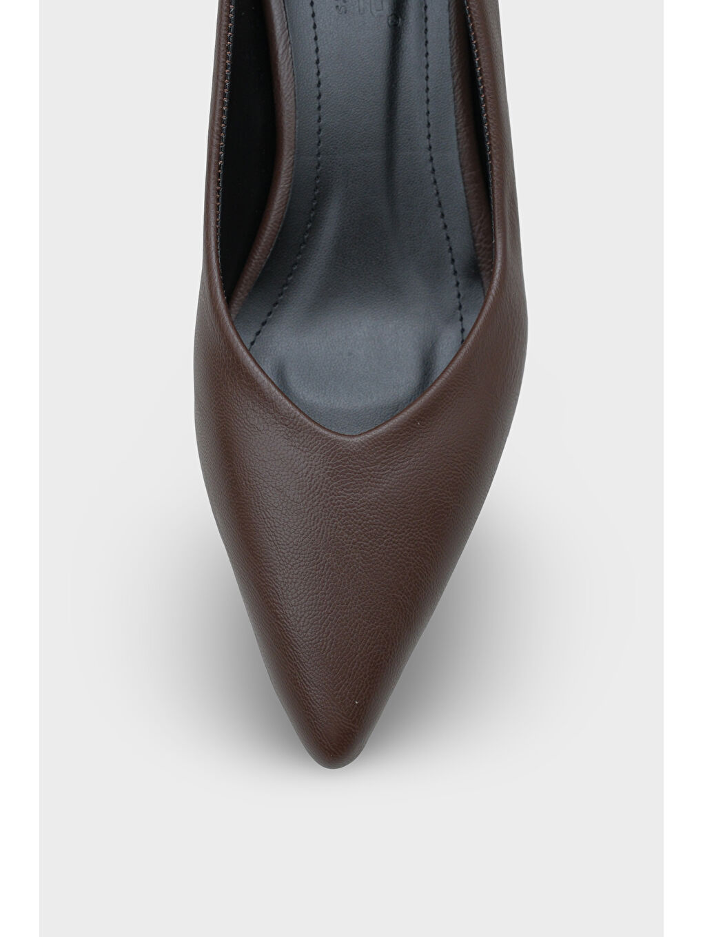 Kahverengi Shanta Süet Görünümlü Sivri Burun Kısa Topuk Günlük Kadın Topuklu Ayakkabı-2