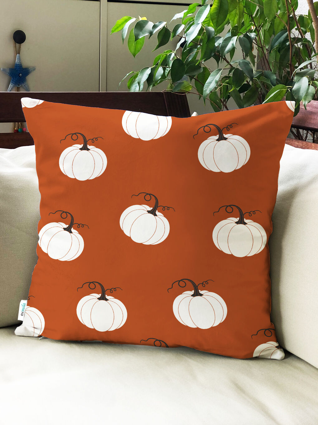 Karışık Sonbahar Desenli Kırlent Kılıfı