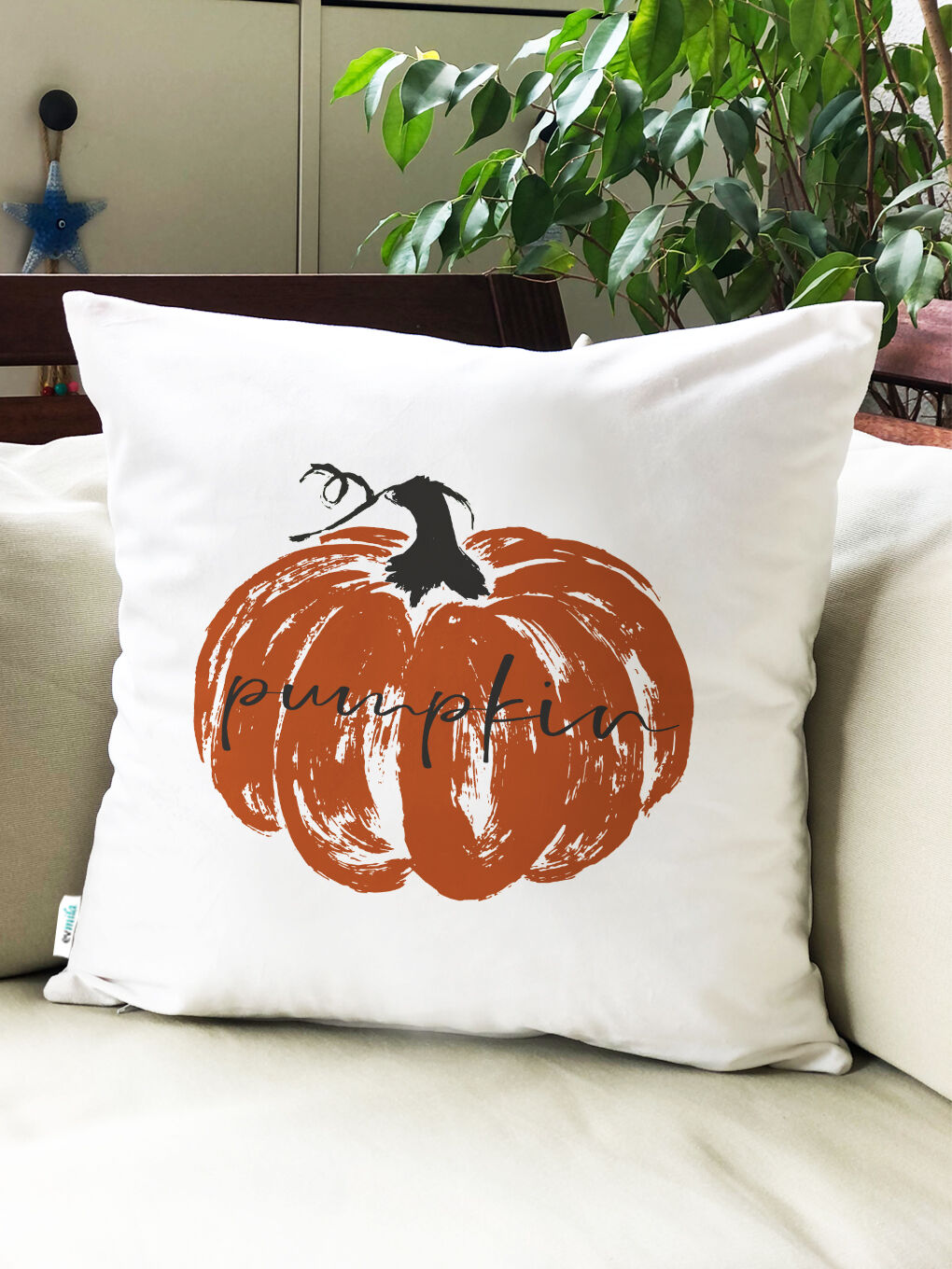 Karışık Sonbahar Desenli Kırlent Kılıfı