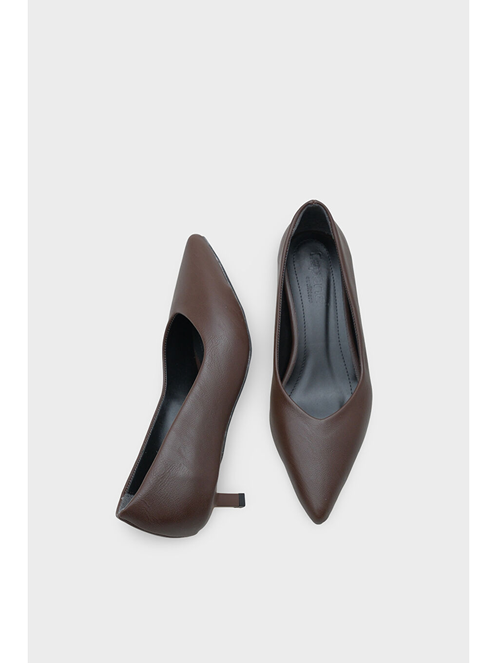 Kahverengi Shanta Süet Görünümlü Sivri Burun Kısa Topuk Günlük Kadın Topuklu Ayakkabı-4
