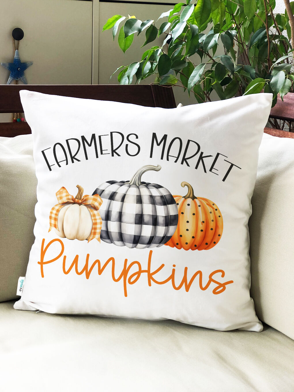 Karışık Sonbahar Desenli Kırlent Kılıfı