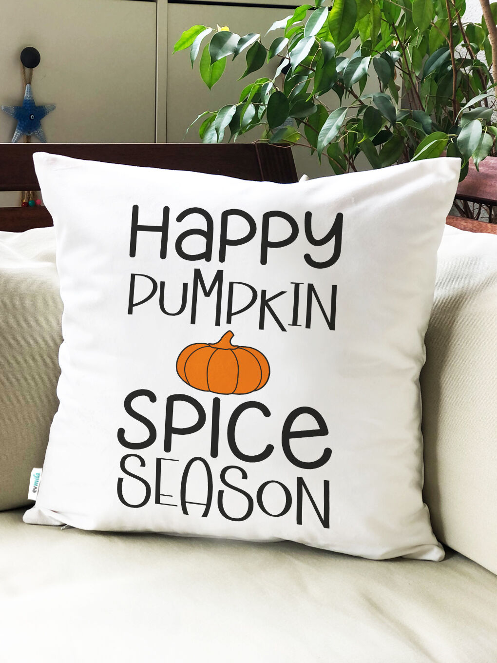 Karışık Sonbahar Desenli Kırlent Kılıfı