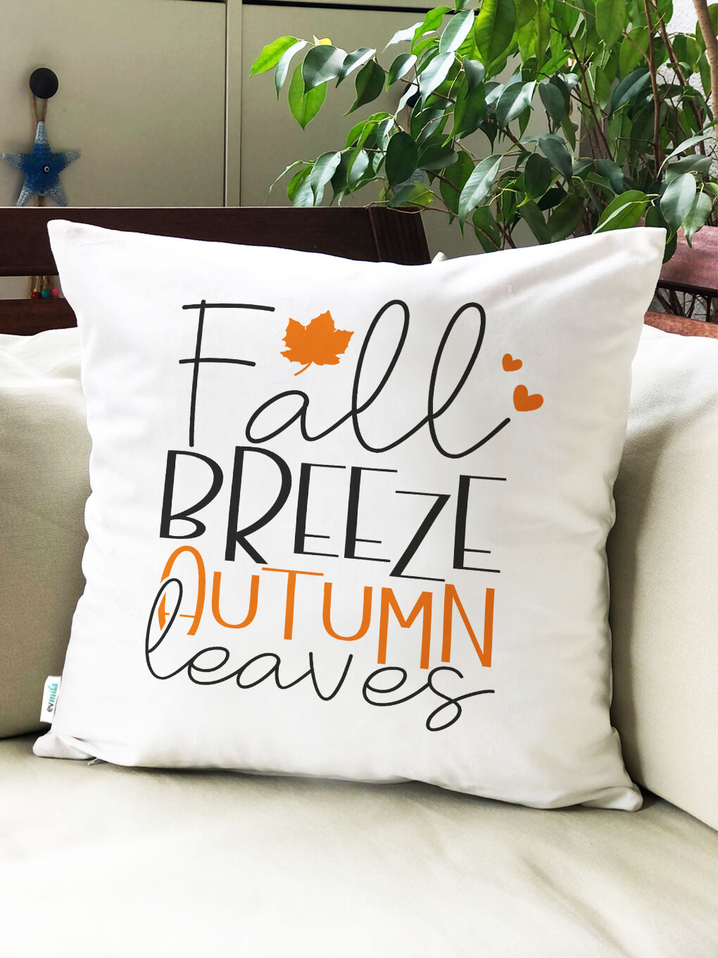 Karışık Sonbahar Desenli Kırlent Kılıfı