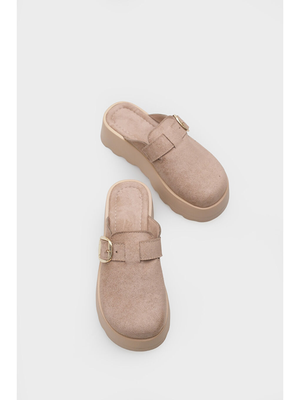 Bej Minette Kürklü Süet Görünümlü Kadın Sabo-6