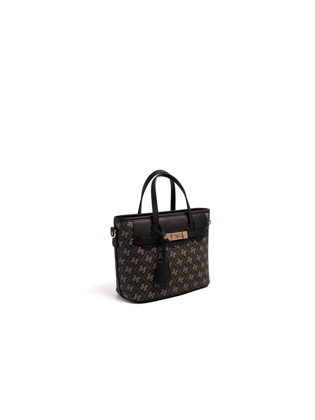 Gri Kadın Omuz Çantası 1185-46596 SILVER POLO BAYAN ÇANTASI M178 FÜME-MAT SİYAH-1