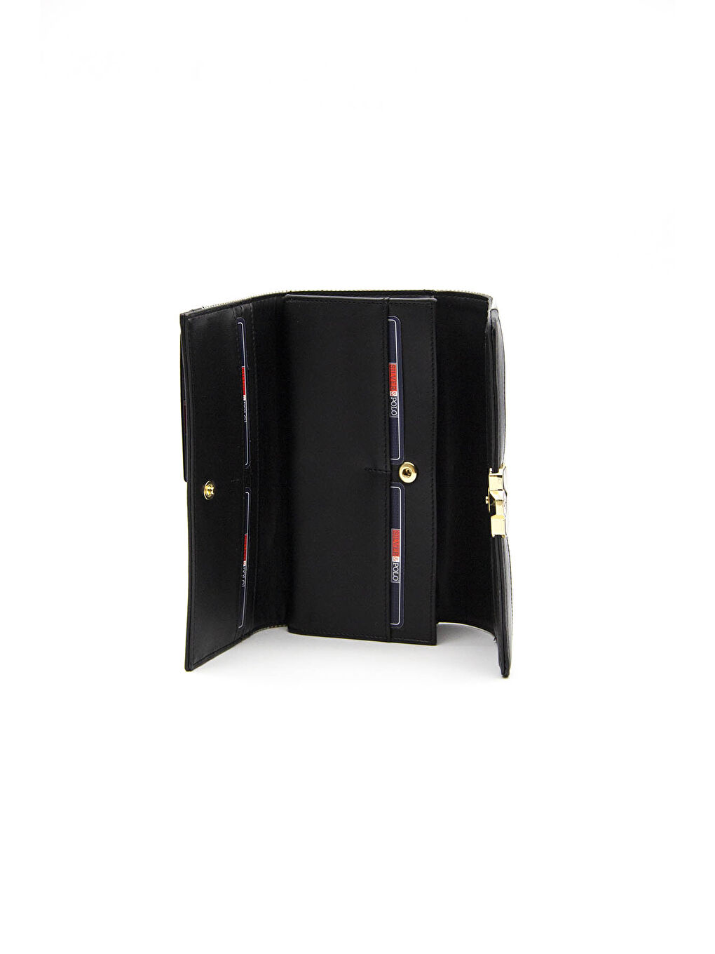 Siyah Kadın Cüzdan & Kartlık 979-37221 SILVER POLO BAYAN CÜZDAN M132 SİYAH BEYAZ-MAT SİYAH-3