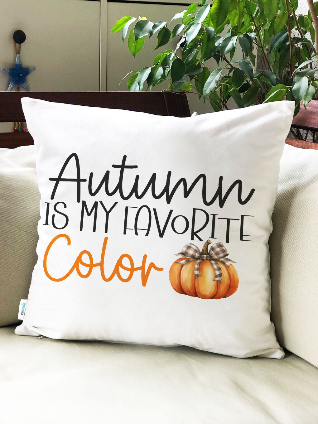 Karışık Sonbahar Desenli Kırlent Kılıfı