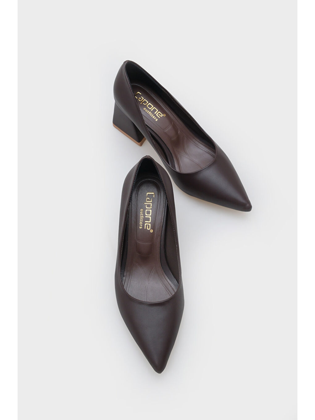 Kahverengi Orta Topuklu Yumuşak Pedli Taban Kadın Ayakkabı-5