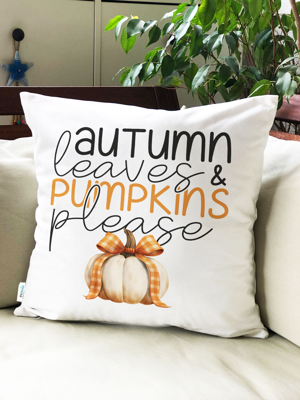 Karışık Sonbahar Desenli Kırlent Kılıfı