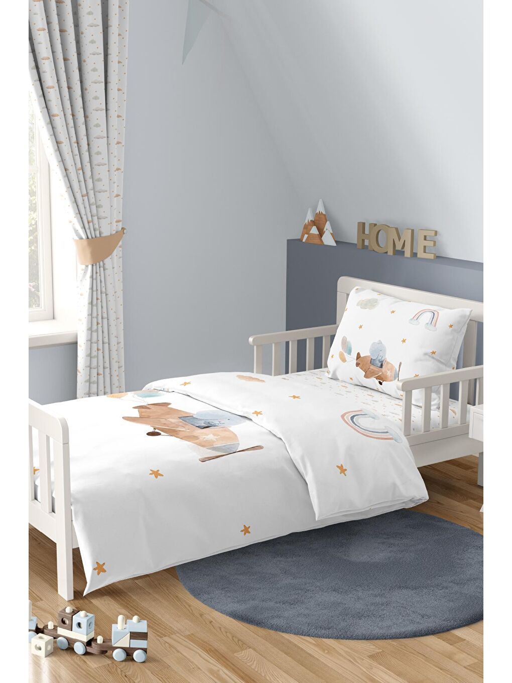 Casadora Baby Beyaz Happy Tony %100 Pamuk, Saten Tek Kişilik Çocuk Nevresim Takımı - 4