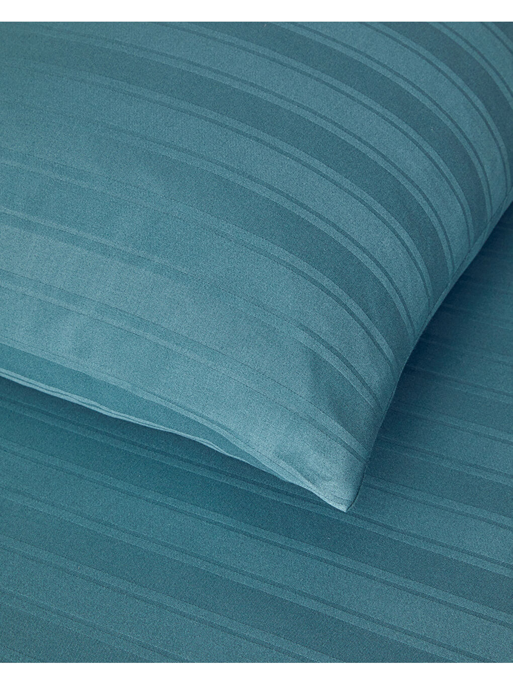 Lior Çizgili Pamuk Saten King Size Nevresim Takımı Yeşil-3