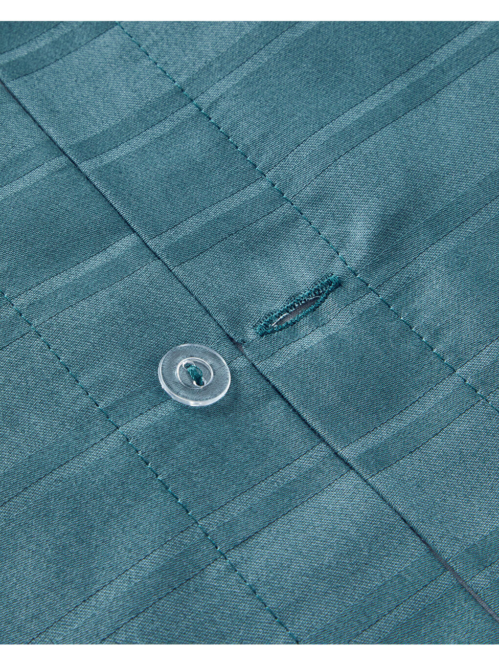 Lior Çizgili Pamuk Saten King Size Nevresim Takımı Yeşil-4