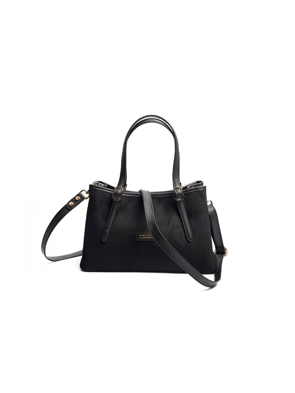 Siyah Kadın Omuz Çantası 1252-48602 SILVER POLO BAYAN ÇANTASI M12 SİYAH-MAT SİYAH-4