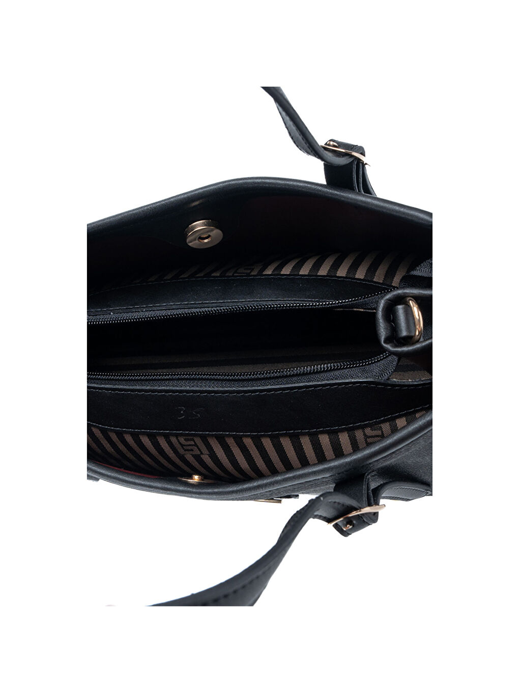 Siyah Kadın Omuz Çantası 1252-48602 SILVER POLO BAYAN ÇANTASI M12 SİYAH-MAT SİYAH-5