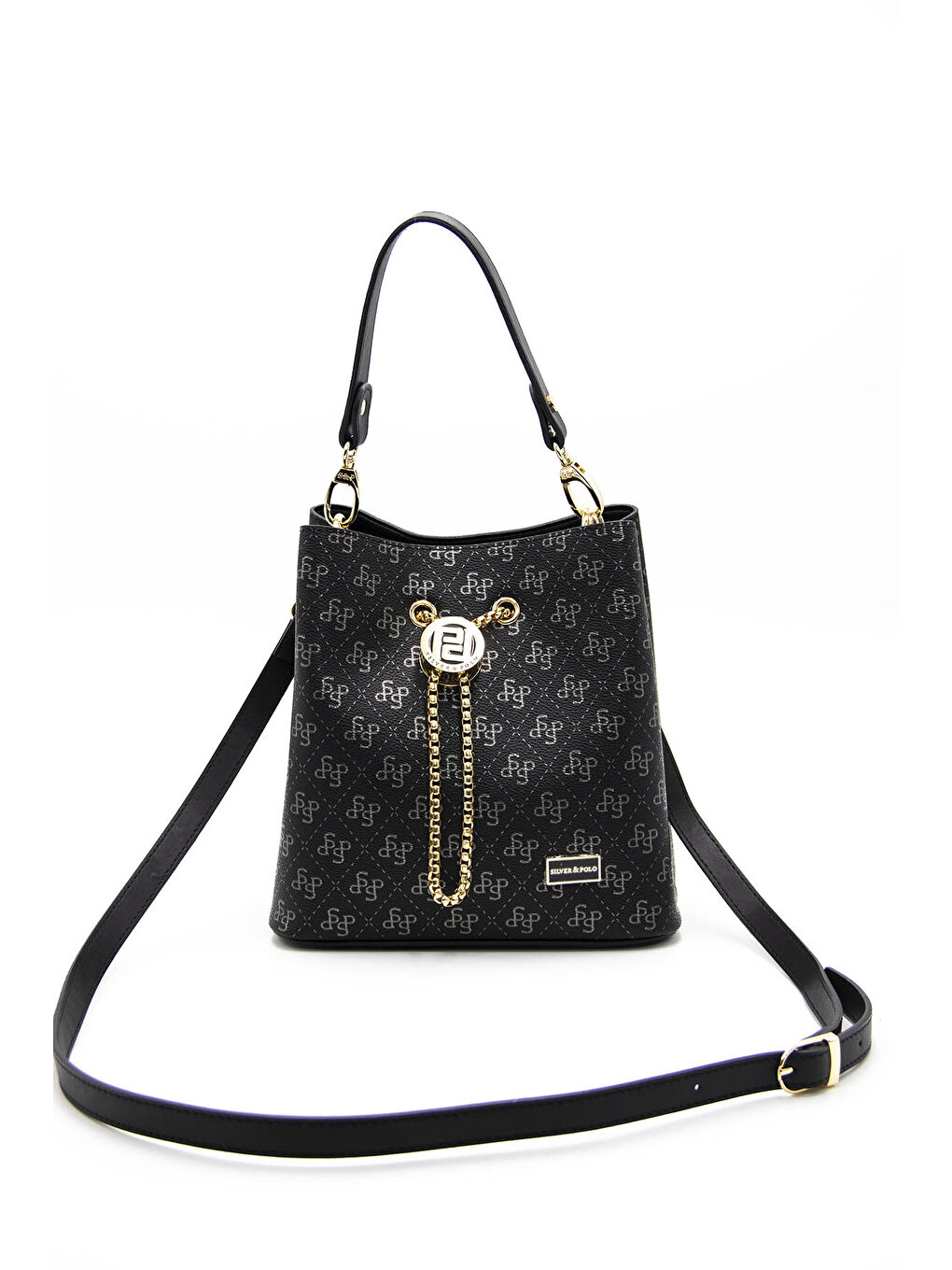 Kadın Çapraz Çanta 967-42713 M178 Siyah Platin-Mat Siyah-4