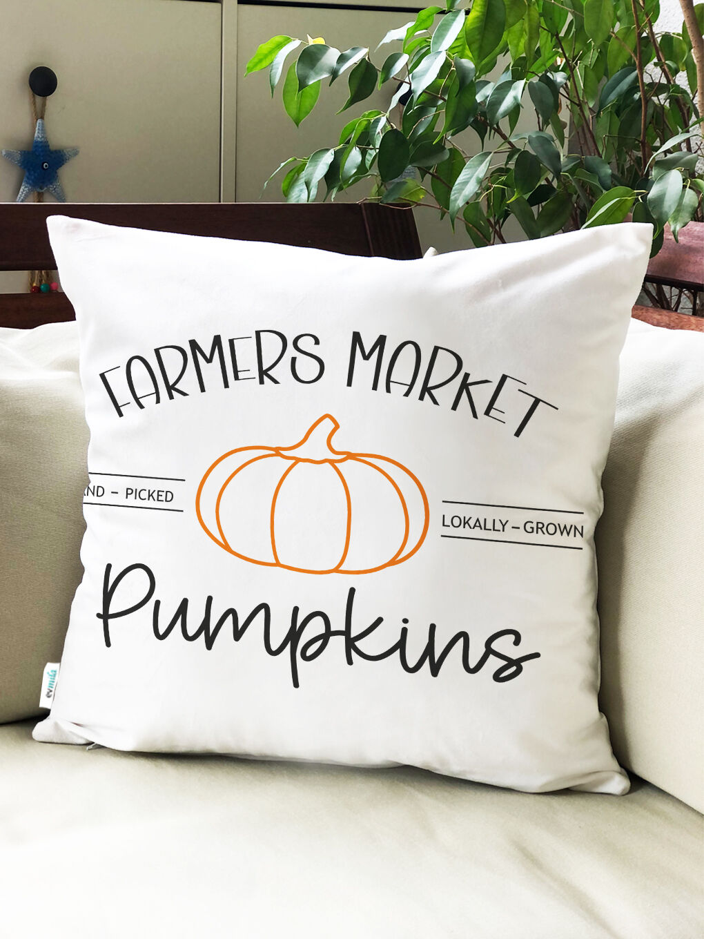 Karışık Sonbahar Desenli Kırlent Kılıfı