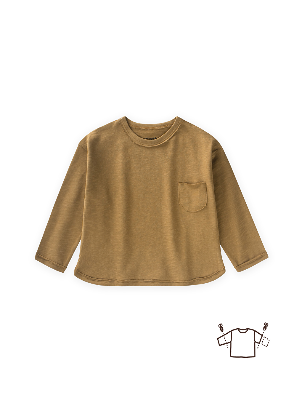 Yeşil Uzun Kollu Mevsimlik T-Shırt 1-7 Yaş Olive