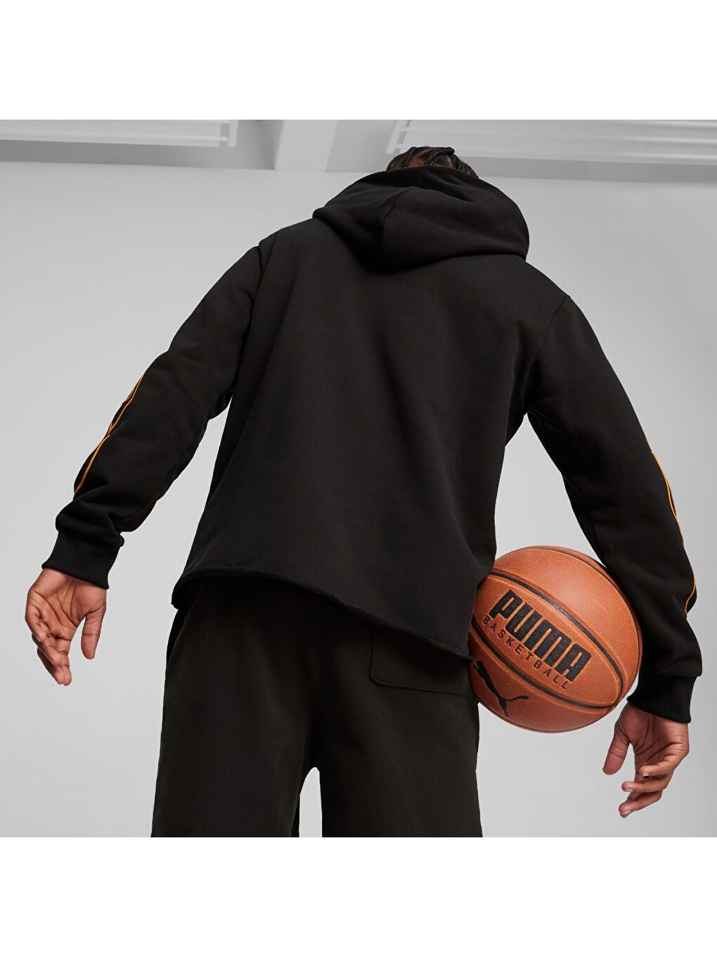 Caution Erkek Siyah Kapüşonlu Sweatshirt-1