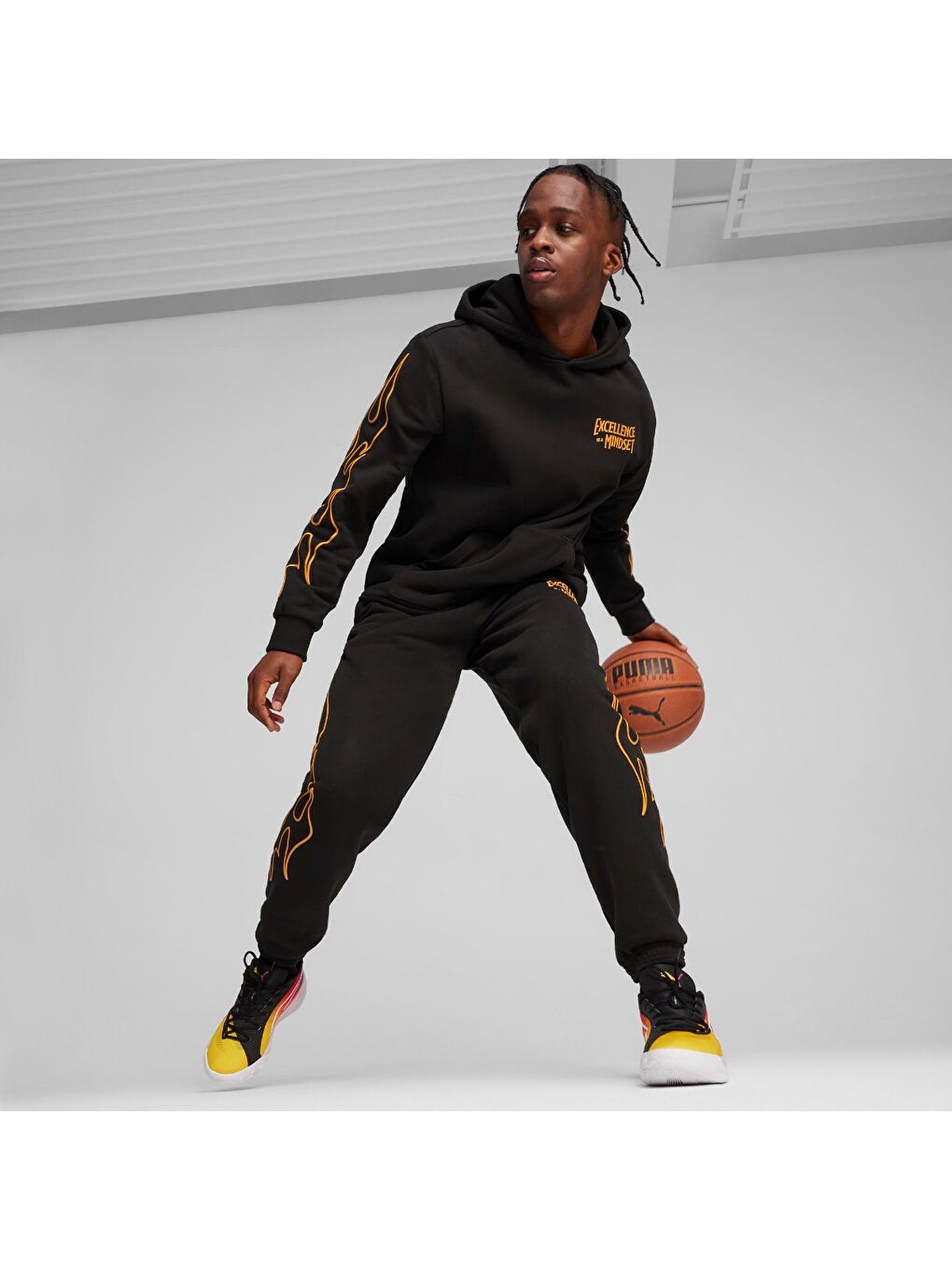 Caution Erkek Siyah Kapüşonlu Sweatshirt-2