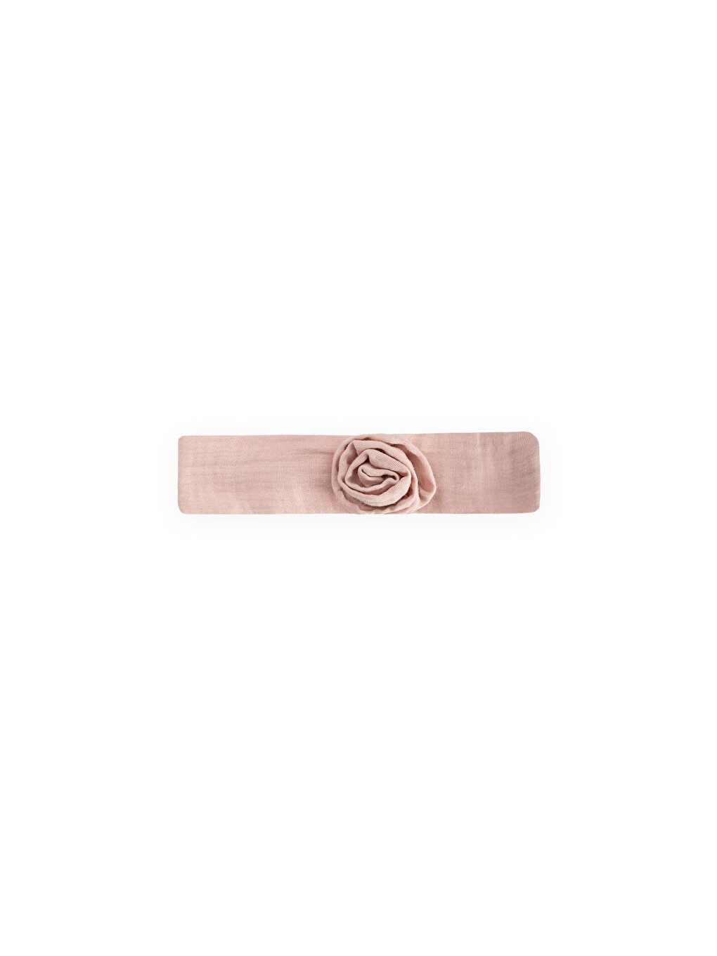 Müslin Gül Figürlü Lastik Bandana Pudra Pembe
