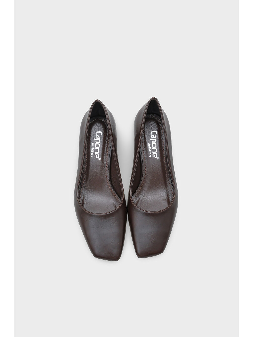 Kahverengi Janie Orta Boy Topuklu Küt Burunlu Hakiki Deri Astarlı Kadın Ayakkabı-5